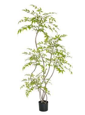 仿真绿植南天竹室内客厅电视柜高级感仿生绿色植物落地盆栽氛围树