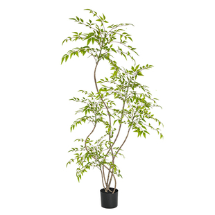 仿真绿植南天竹室内客厅电视柜高级感仿生绿色植物落地盆栽氛围树