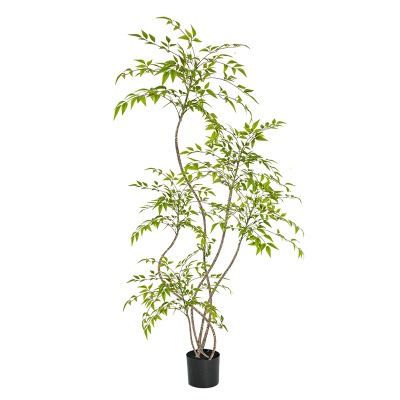 仿真绿植南天竹室内客厅电视柜高级感仿生绿色植物落地盆栽氛围树