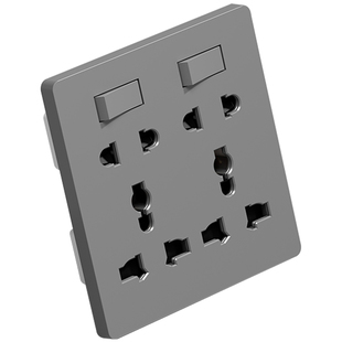 86型多功能两开十孔开关插座面板1开8孔带开关多用六孔二开10孔