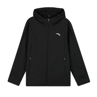 安踏外套男装连帽加绒2026新款春秋防泼水冲锋衣夹克旗舰店运动服