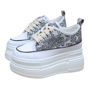 刺绣14公分厚底小个子内增高女鞋8cm增高12秀气10小个子松糕鞋33