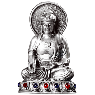 足银999生肖本命佛吊坠纯银珐琅守护神挂坠男女佛像坠子项链银饰