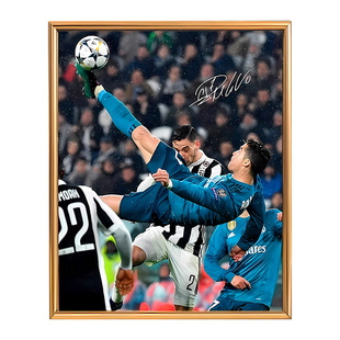 曼联C罗签名海报相框摆件足球礼品装饰画挂画周边手办纪念品摆台