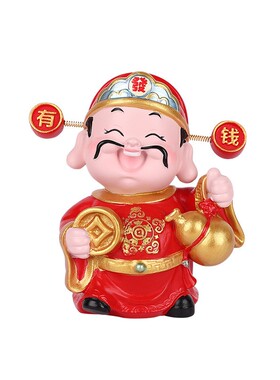 中式好运财神之五路生财创意摆件
