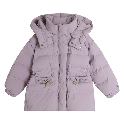 儿童长款加厚连帽三防羽绒服