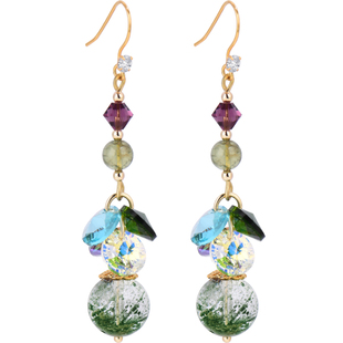 2025新款潮奥地利水晶绿幽灵耳环女长款高级感耳饰时尚百搭高级感