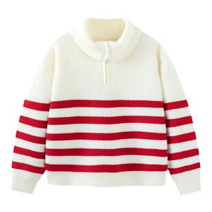 【mini亲子】迷你巴拉巴拉女童毛衫春季软糯条纹长袖针织衫母女装