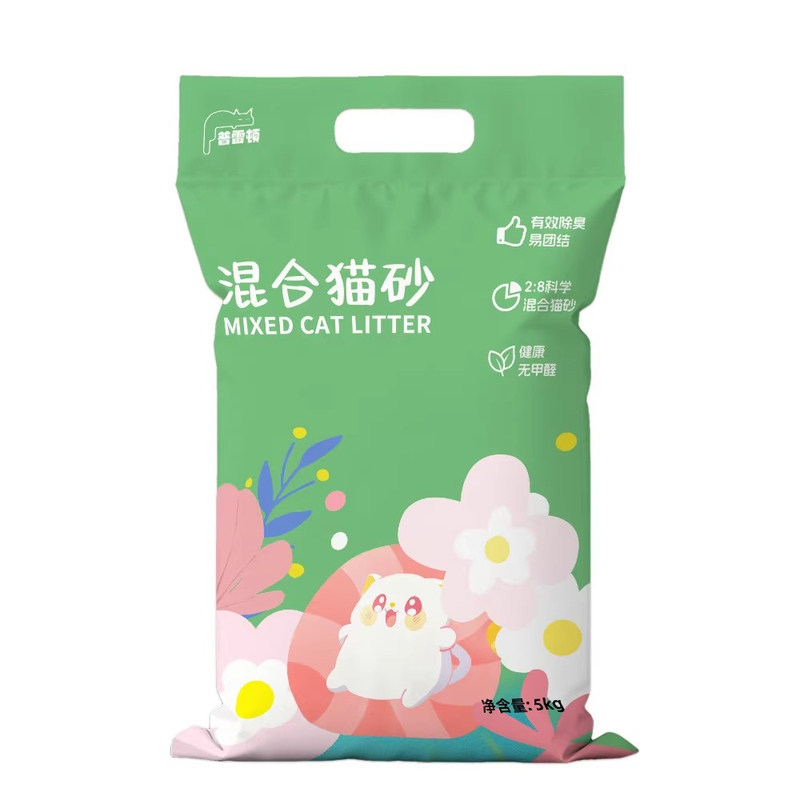 豆腐膨润土混合猫砂可冲无尘除臭