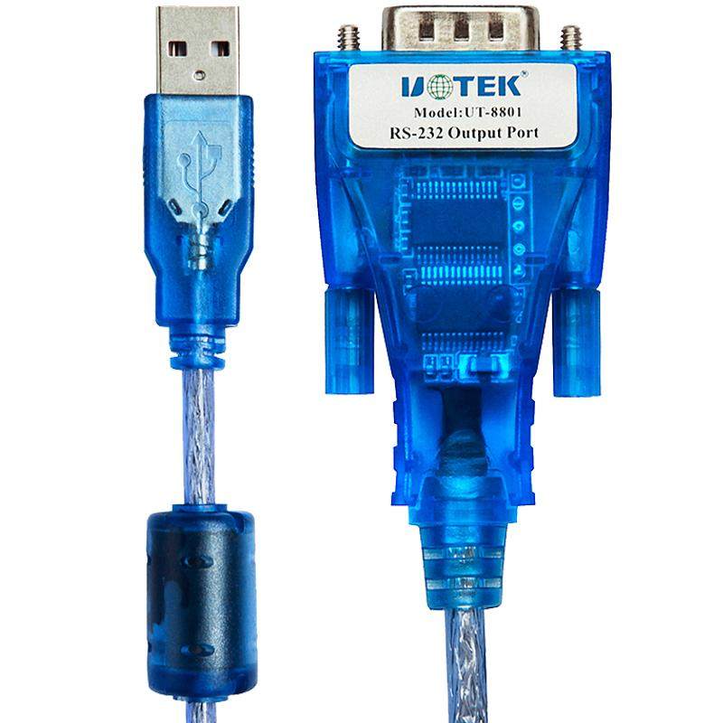宇泰UT-8801 usb转232串口线工业级DB9针com口转USB转换器双向传输工业级双芯片232串口转usb转换线