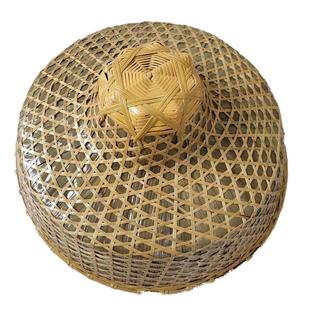 竹帽斗笠帽海南竹编帽子防风雨防晒儿童赶海舞蹈道具渔民农民草帽