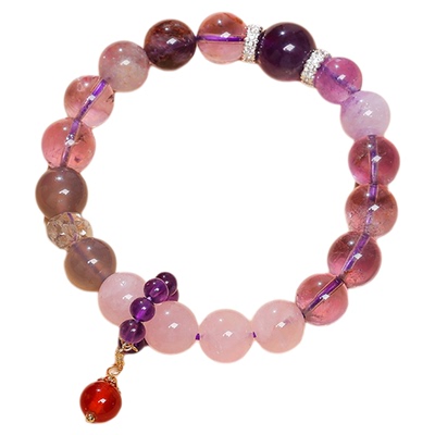 杭州灵隐九紫离火手链紫水晶本命年水晶转运珠手串紫色上岸女款