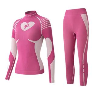 雪族雪具 2425款BCG滑雪速干衣套装女芭比联名粉色排汗透气压缩衣