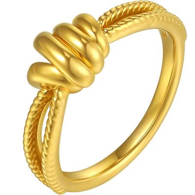 潮宏基IN+极简个性黄金戒指足金5D硬金叠戴通勤礼物纪念礼物