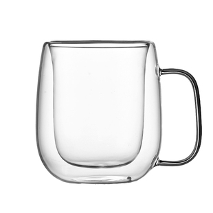 双层玻璃水杯带把手家用咖啡杯耐热水防烫马克杯办公室大茶杯泡茶