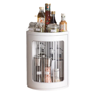 厨房专用调料置物架调味品专用储物转角柜台面壁挂三角旋转收纳架