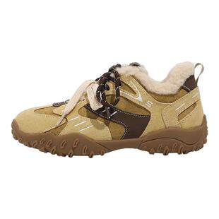 真皮加绒德训鞋女内增高2026秋冬新款保暖阿甘鞋百搭休闲运动鞋子