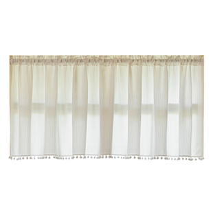 法式复古防水纱帘卧室不透人免打孔窗帘飘窗厨房遮挡帘半帘门帘