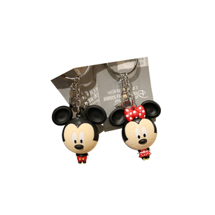 上海迪士尼国内代购米奇米妮卡通树脂情侣钥匙扣公仔钥匙圈包挂件