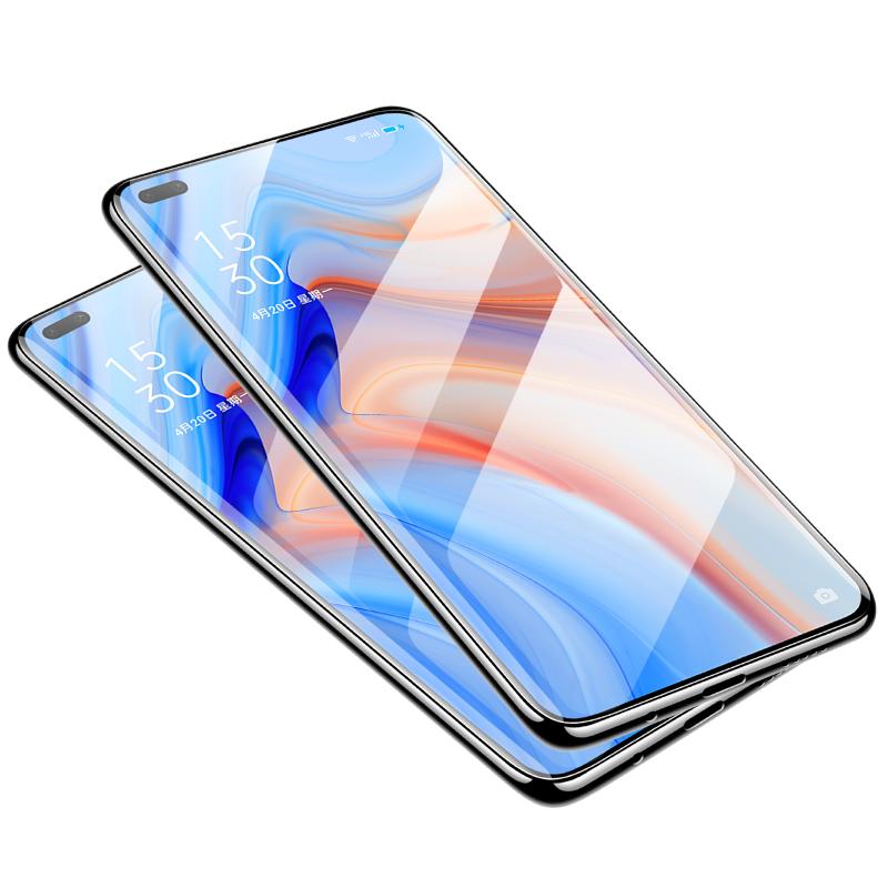 适用opporeno4钢化膜全屏覆盖reno4se防窥5g手机贴膜45g原装opporeon4蓝光全包防摔opporone4防窥膜opopreno4