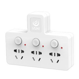 清风防雷插座转换器插头排插线板家用拖线板一转多功能无线接线板