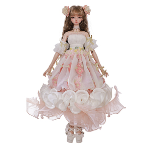 官方正品4分bjd女娃娃花笠法式礼裙粉色水母手工娃娃oueneifs玩偶