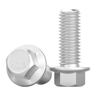 10.9级细牙外六角法兰面螺栓达克罗M10M12M14M16*1.25带垫螺丝钉