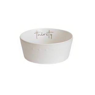 外贸陶瓷韩款微瑕中号防打翻手绘高颜值可爱猫粮狗粮宠物陶瓷碗