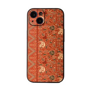 中国风X汉代信期绣浮雕手机壳iphone15适用于iPhone14防护壳