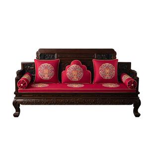 红木沙发坐垫新中式实木冬夏双面两用套罩定制海绵罗汉床垫椅垫子