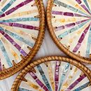 手工藤编贝壳彩色收纳圆形家用篮野餐客厅糖果托盘餐厅奢果轻