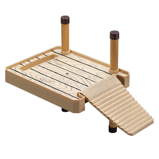 乌龟晒台高水位吸盘漂浮平台草龟水龟缸晒背台仿木纹鱼龟混养浮岛