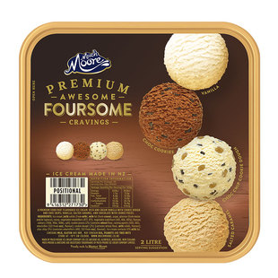 玛琪摩尔新西兰原装进口2L超大桶冰淇淋香草甜筒冰激凌巧克力雪糕