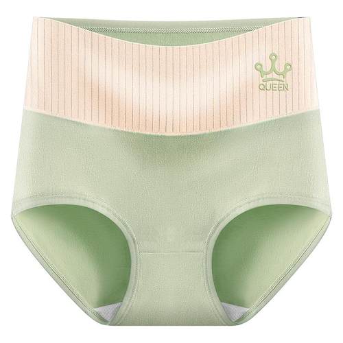 高腰紫杉醇内裤女士100%纯棉抗菌大码内裤女200斤胖mm三角裤底裤