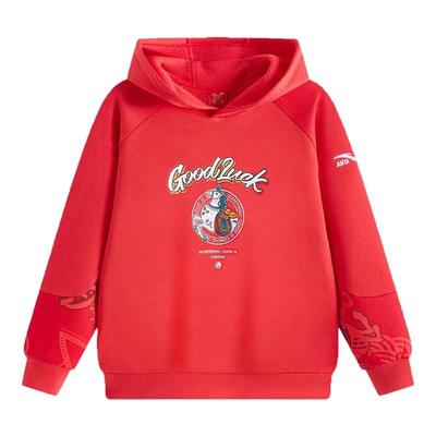 安踏儿童男大童针织连帽套头衫