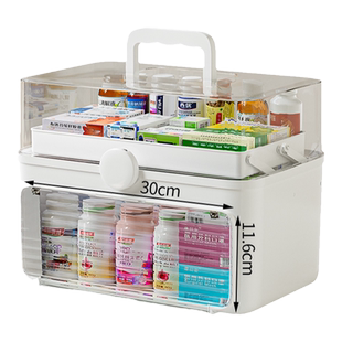 日本家用药箱家庭装药物收纳盒特大容量医药箱多层儿童药品小药盒