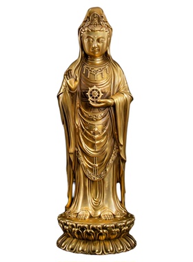 纯铜普陀山南海手持菩萨观音佛像