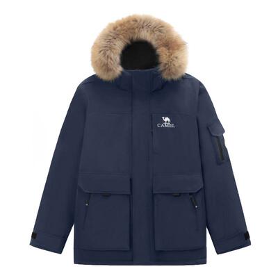 骆驼女装工装派克羽绒服2025冬季新款防风加厚保暖大毛领羽绒外套