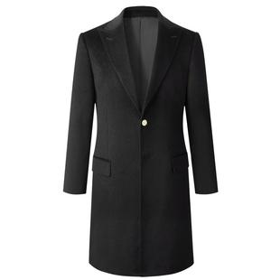 【含30羊绒】秋冬款羊毛羊绒混纺男士修身切斯特毛呢大衣男中长款