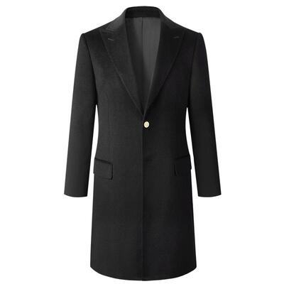 【含30羊绒】秋冬款羊毛羊绒混纺男士修身切斯特毛呢大衣男中长款