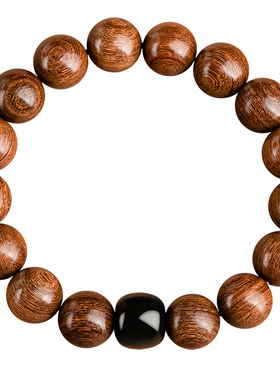 金丝檀木和田玉手串男女款