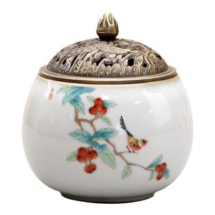 枇杷香炉陶瓷家用室内中式盘香檀香沉香塔香薰炉茶桌熏香器香道炉