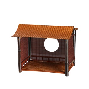 竹编屋檐卷帘茶棚晾杯架茶具收纳
