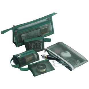 透明网纱收纳袋便携旅行化妆包气垫口红收纳眉笔袋刷子大容量化妆刷收纳包化妆品分装迷你零钱袋卡包定制