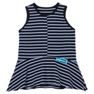 ALL BEINGS2025SS设计师新款轻薄蓝黑条纹裙摆百搭外穿背心女夏季