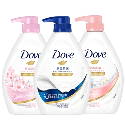 【官方直营】多芬深层/樱花/白桃温和清爽保湿沐浴乳730g官方正品