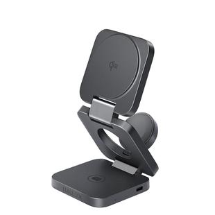 鹿洛可qi2认证快充适用苹果三合一无线充电器磁吸magsafe折叠支架iPhone17/16手机耳机apple iwatch手表底座