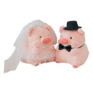 全糖喜品新婚婚庆婚纱猪猪公仔压床娃娃一对结婚情侣玩偶抱枕婚礼