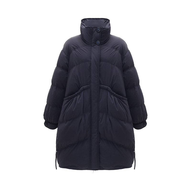 iammix27冬季黑色立领羽绒服外套
