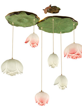 客厅餐厅荷花莲花吊灯